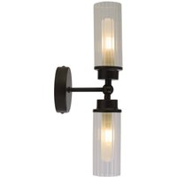 Wandleuchte Imperial, schwarz, 2-flammig, Stahl, Glas, IP44