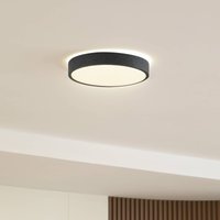 Lindby Plafonnier LED Manala, gris béton, RVB, CCT, télécommande