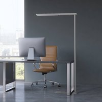 Lampadaire de bureau LED MAULjet, couleur argent, hauteur 195 cm