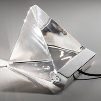 Fabbian Small Tripla crystal table lamp w/ LED, aluminium