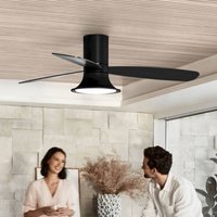 Beacon Lighting Beacon Ventilateur de plafond avec lumière Flusso noir 132cm silencieux