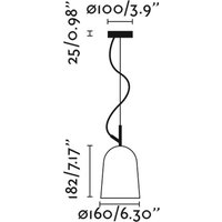 FARO BARCELONA Suspension Studio, Ø 16 cm, rose/noir, acier
