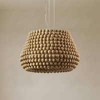 Lucande Hänglampa Melori, trä, naturfärgad, Ø 51 cm, E27