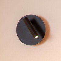 Lucide LED rechargeable wall spot Jolijn, black, Ø 10.2 cm, magnet