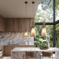 Karman pendant light Alibaglass Big, bronze-coloured, Ø 24 cm
