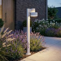 Lucande Elune LED path light, grey, sensor, IP44, height 77 cm