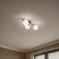 Domiluce Taklampa Drum, kaffe, 3 lampor, glas, längd 46 cm