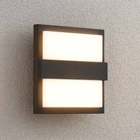Lucande LED-utomhusvägglampa Gylfi, 20 cm, antracit, aluminium