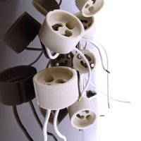 Deko-Light Portalámpara GU10, cerámica, blanco, cable