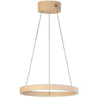 FISCHER & HONSEL LED-hänglampa Silvio, Ø 50 cm, sandfärgad, metall, CCT,