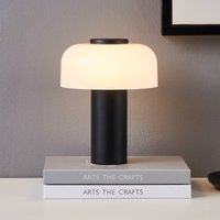 EGLO Lampe à poser LED rechargeable Ponente, Ø 16 cm, noir/blanc, CCT