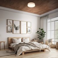 Briloner Duck LED ceiling light, beige, Ø 38 cm, fabric, 3000K