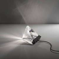 Fabbian Small Tripla crystal table lamp w/ LED, anthracite