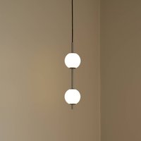 UMAGE LED pendant light Audrey, steel-coloured, 2-bulb, Ø 12 cm