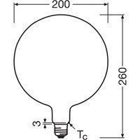 OSRAM LED Vintage 1906 Big Globe E27 7,3W 2700K matt dimmable