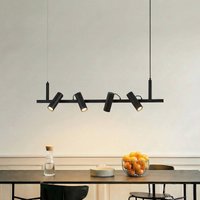 Lucande Lysias pendant light, black, metal, length 120cm