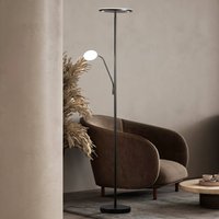FISCHER & HONSEL LED-golvlampa Sorento, sandgrå, höjd 182 cm, läslampa