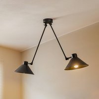 Argon Pendant light Alan, movable, black, 2-bulb
