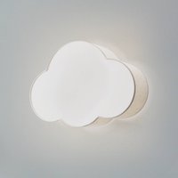 TK Lighting Vägglampa Cloud, beige, 43 cm bred, textil, moln, E27