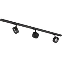 Lindby Schienensystem Linaro, Ø 9,5 cm, 3-flg., LED, schwarz
