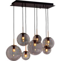 By Rydéns By Rydens pendellampa Laura, längd 86 cm, 7 lampor, rökgrå