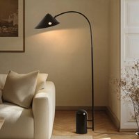 Lucande golvlampa Alviero, 157 cm, svart, metall, marmor
