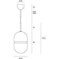 miloox by Sforzin Domu pendant light, Ø 20 cm, bronze/white, glass, GX53