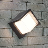 Reality Leuchten Puno LED outdoor wall light, IP54, angular