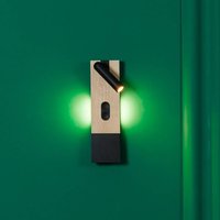 FARO BARCELONA Applique murale LED Magos, lampe de lecture, érable, bois, largeur 30 cm