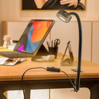 Lampka zaciskowa Lindby Jyla, czarna, 2700 K, GX53