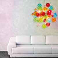 Näve Färgglad glastaklampa Aurinia