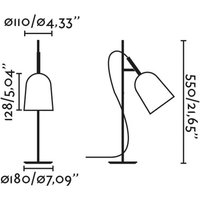 FARO BARCELONA Studio bordslampa, rosa/svart, stål, höjd 55 cm