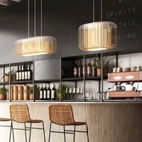 Forestier Bamboo oval S Suspension blanc/naturel