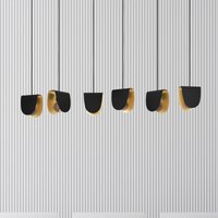 EGLO Stars of Light Serenara hanging light, 6-bulb, black/gold