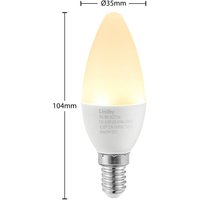 Lindby LED-kronljuslampa, E14, C35, 4,5W, opal, 3000K, set om 2
