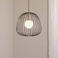 SIGMA Hänglampa Bell M, Ø 33 cm, 1 lampa, svart/guld/vit