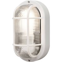 Außenwandlampe Elmas oval, weiß