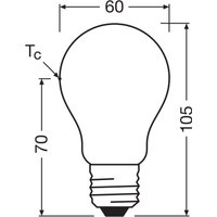 OSRAM LED-lampa matt E27 2,2W 4000K 470lm dimbar