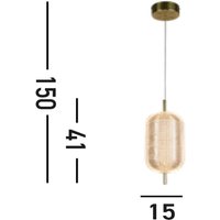 Searchlight Capsule LED-hänglampa, mässingsfärgad, järn, akryl