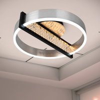 Näve Plafonnier LED Yvaris, argent, CCT, télécommande