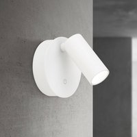 ORION Luxy LED battery-powered wall spotlight, white, aluminium, CCT, dimmer
