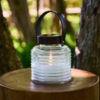 Sirius Aston Jar LED solar light, height 16 cm, black/brown, IP44
