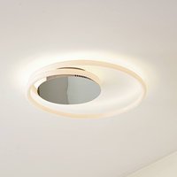 Lucande LED ceiling light Valenora, chrome/white, PC, Ø 44 cm