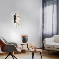 JUST LIGHT. GmbH Emanda LED wall light, black and gold, iron and aluminium