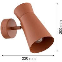 Argon Vägglampa Lotta, terrakotta, spot, stål, justerbar