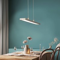 FISCHER & HONSEL Marlo LED pendant light, sand, length 90 cm, CCT, touch dimmer
