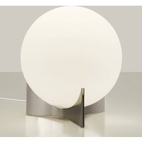 Terzani Lampe à poser Oscar, couleur nickel, Ø 20 cm, verre opale