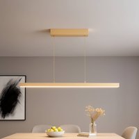 FISCHER & HONSEL LED-hänglampa Vayana, längd 114 cm, sandfärgad, metall, CCT