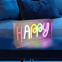 JUST LIGHT. GmbH Neon Happy LED table lamp, USB