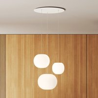Casablanca Acai hanging light, white, 3-bulb, 16 cm/21 cm/26 cm